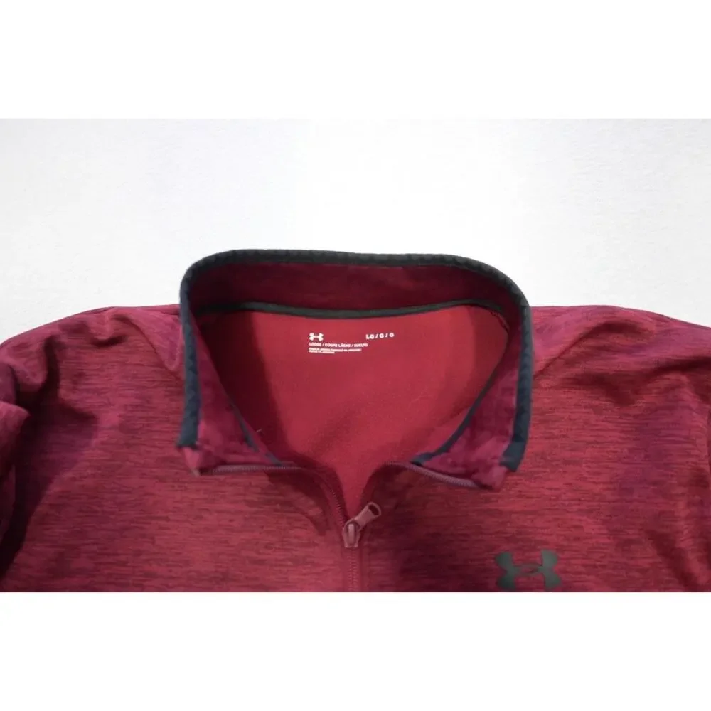 Under Armour 1/4 Zip Golf Jacket Fleece Loose Athletic Dark‎ Red Mens Size Large